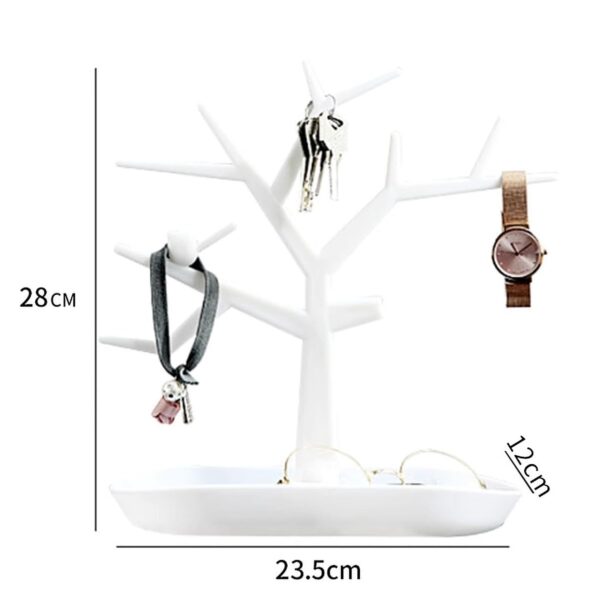 Tree-Shaped Plastic Key Holder with Tray - Image 4