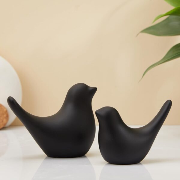 Creative Black Birds Matte Figurines