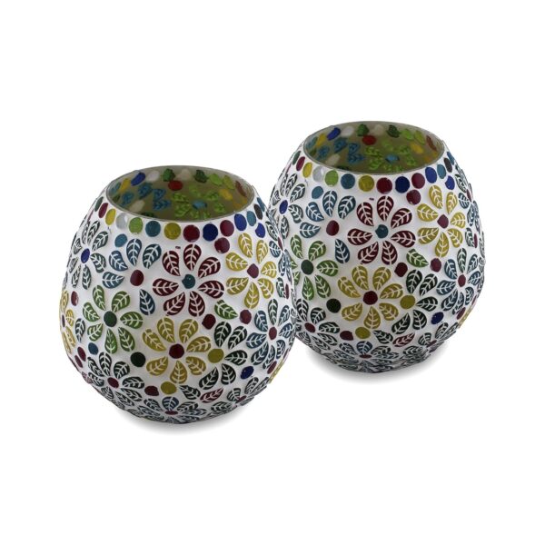 Mosaic Glass Tealight Candle Holders - Image 2